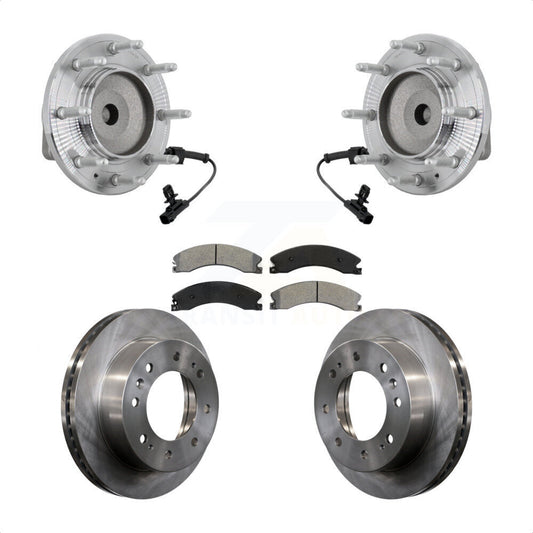 Hub Bearing Brake Rotor Pad Front Kit For GMC Chevrolet Sierra 2500 HD Silverado
