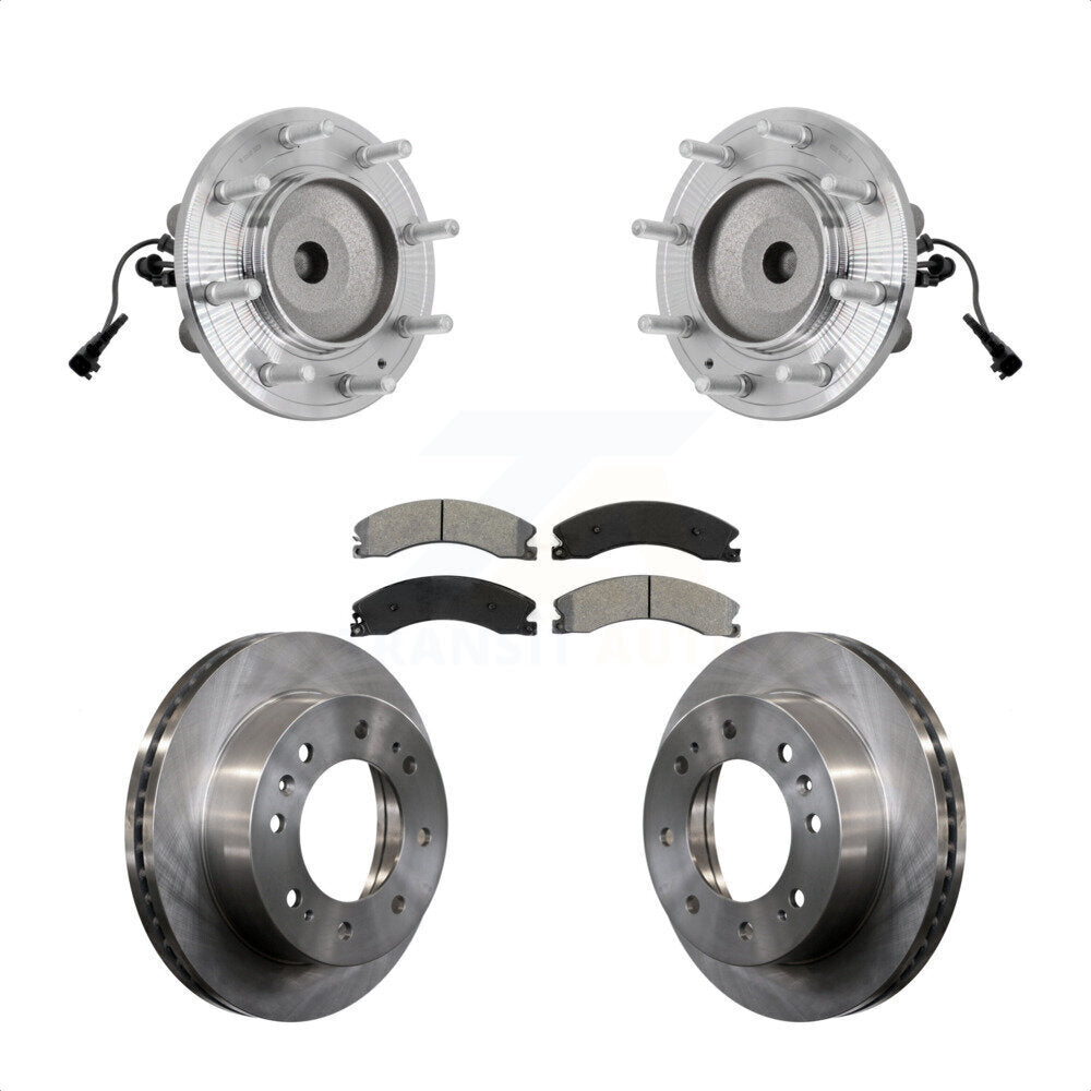 Hub Bearing Brake Rotor Pad Front Kit For GMC Sierra 3500 HD Chevrolet Silverado