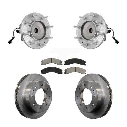 Hub Bearing Brake Rotor Pad Front Kit For GMC Sierra 3500 HD Chevrolet Silverado