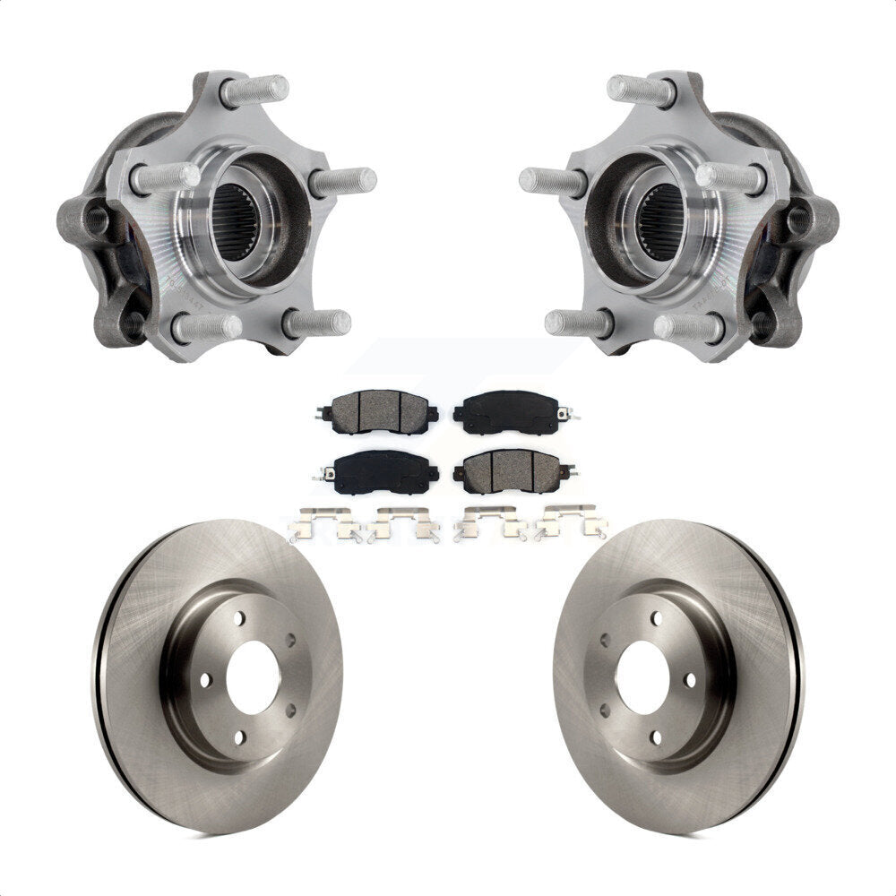 Hub Bearing Assembly Disc Brake Rotor Pads Front Kit For 2019-2023 Nissan Altima