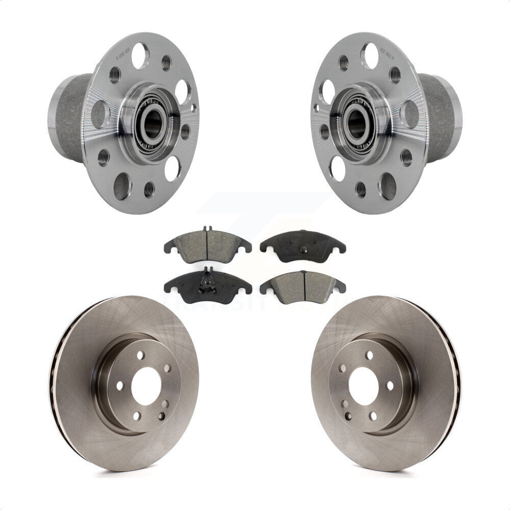 Hub Bearing Brake Rotor & Pads Front Kit For Mercedes-Benz C300 E350 C350 SLC300