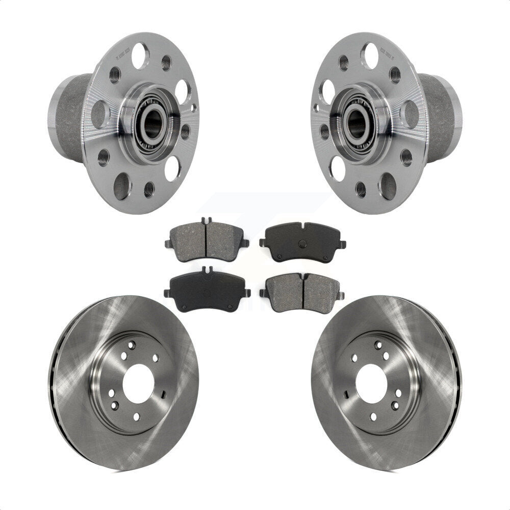Hub Bearing Disc Brake Rotor Pads Front Kit For 2006-2007 Mercedes-Benz C350 RWD
