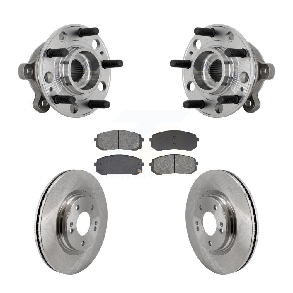 Hub Bearing Assembly Disc Brake Rotor & Pads Front Kit For Hyundai Sonata Kia K5