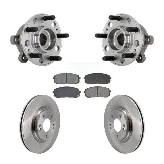 Hub Bearing Assembly Disc Brake Rotor & Pads Front Kit For Hyundai Sonata Kia K5