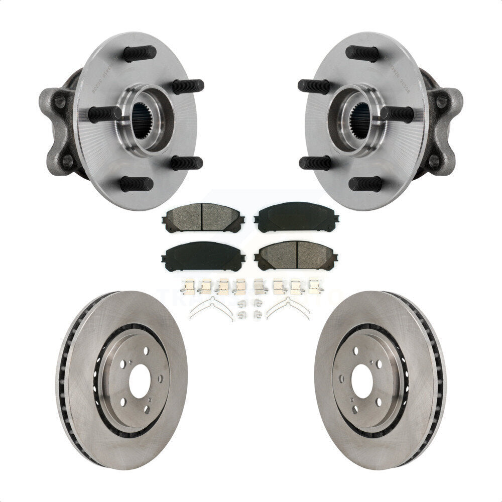 Hub Bearing Assembly Disc Brake Rotor Pads Front Kit For 2021-2023 Toyota Sienna