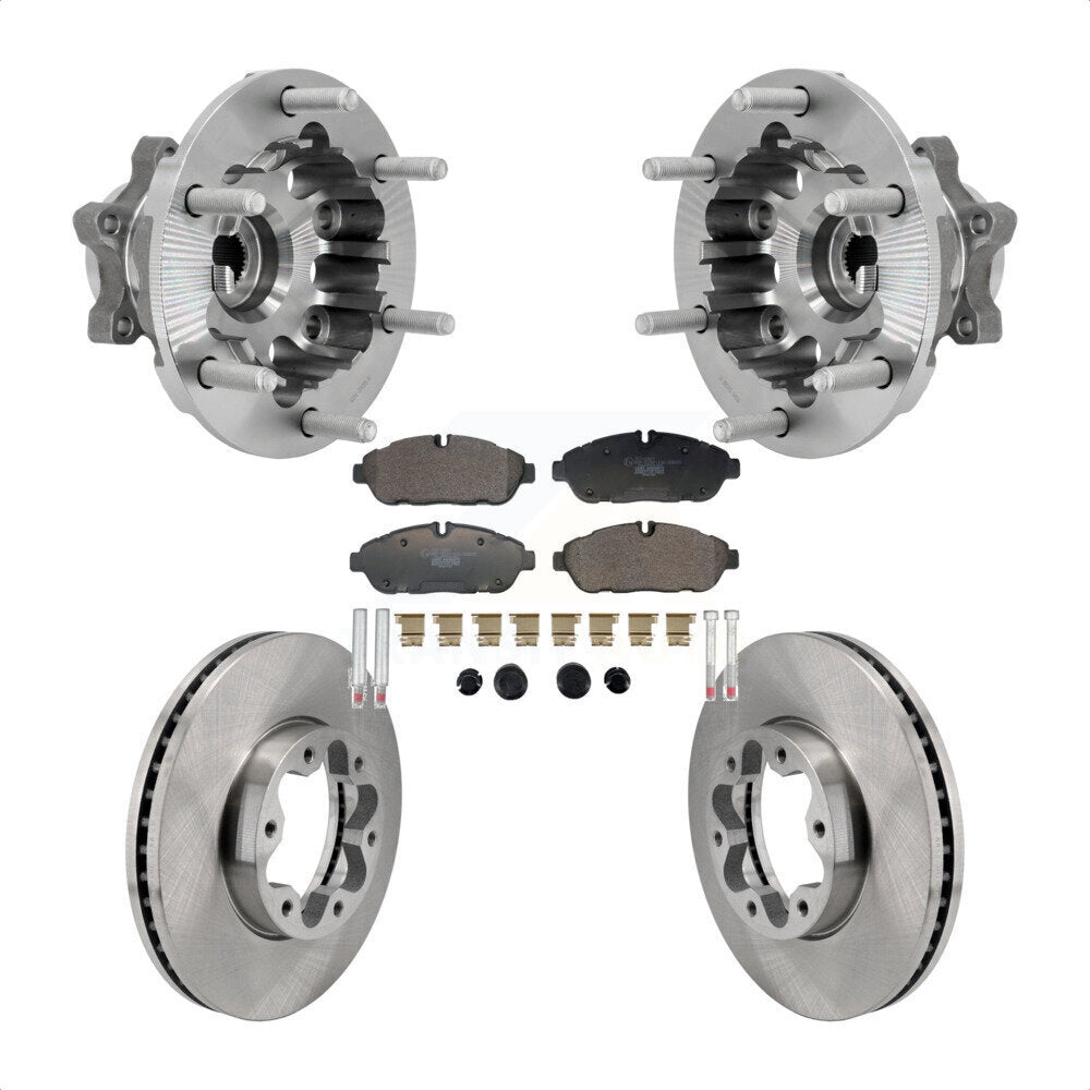 Hub Bearing Disc Brake Rotor Pads Front Kit For Ford Transit-250 Transit-350 AWD