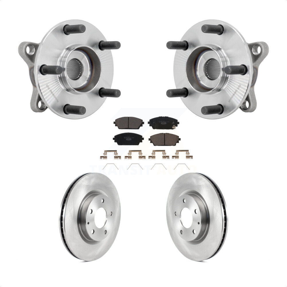 Hub Bearing Assembly Disc Brake Rotor & Pads Front Kit For 2021-2022 Mazda 3 AWD