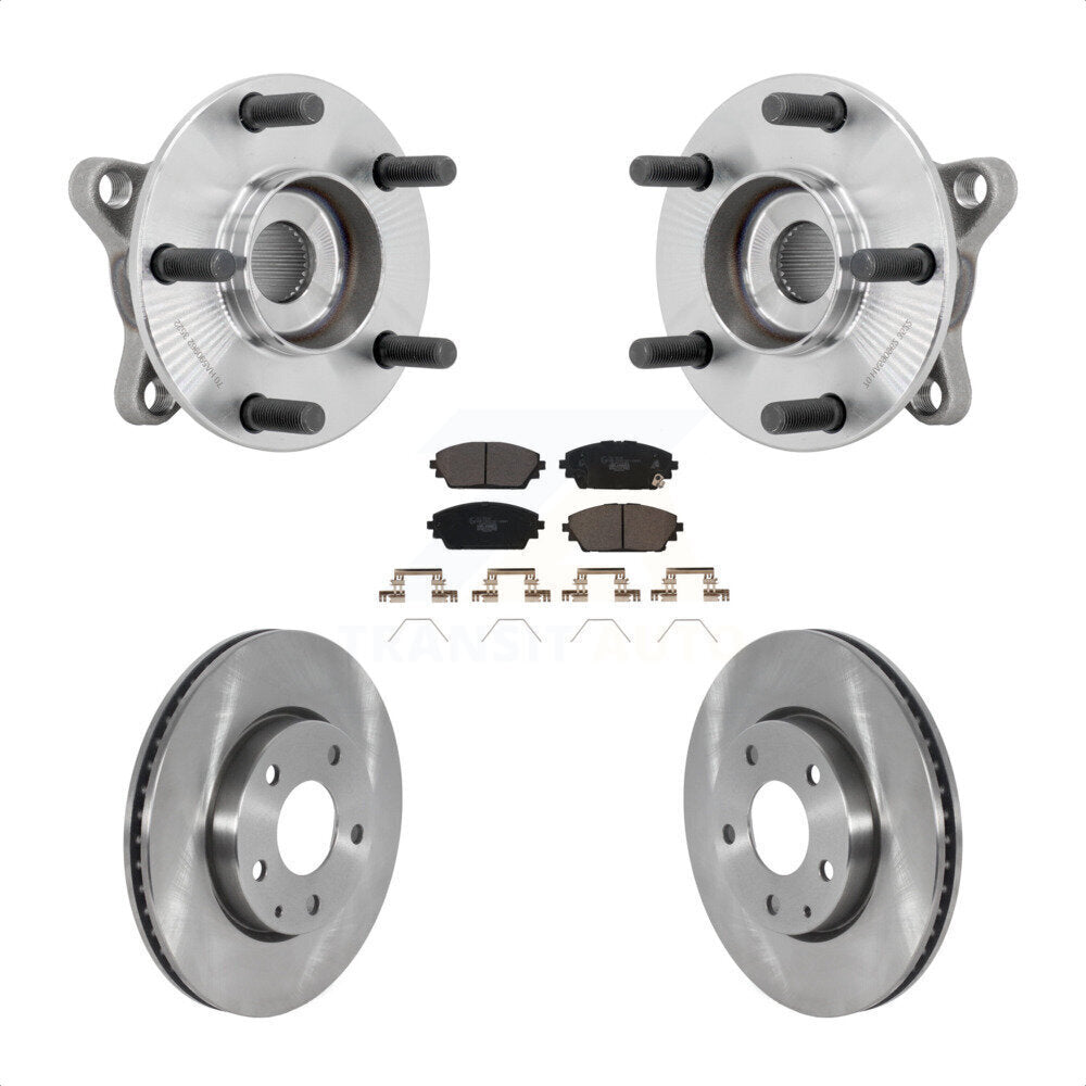 Hub Bearing Assembly Disc Brake Rotor & Pads Front Kit For 2021-2022 Mazda 3 FWD