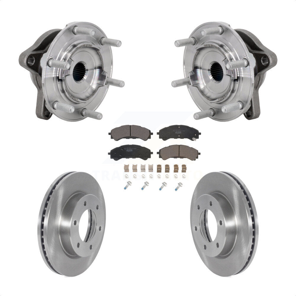 Hub Bearing Assembly Brake Rotor And Pad Front Kit For 2019-2023 Ford Ranger 4WD