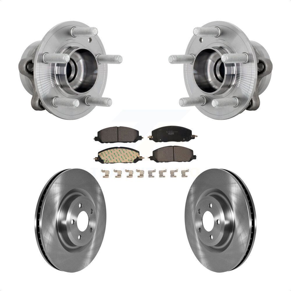 Hub Bearing Brake Rotor & Pad Front Kit For Ford Explorer Lincoln Aviator Police
