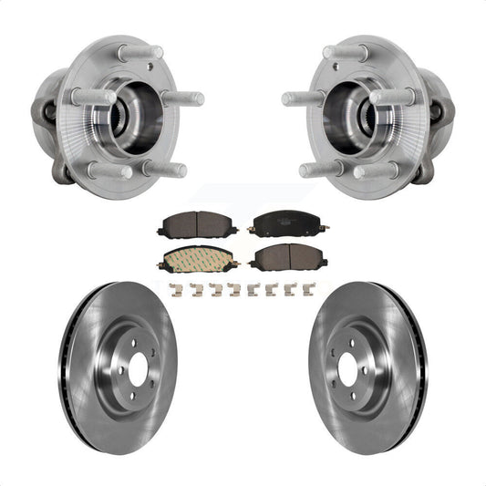 Hub Bearing Brake Rotor & Pad Front Kit For Ford Explorer Lincoln Aviator Police