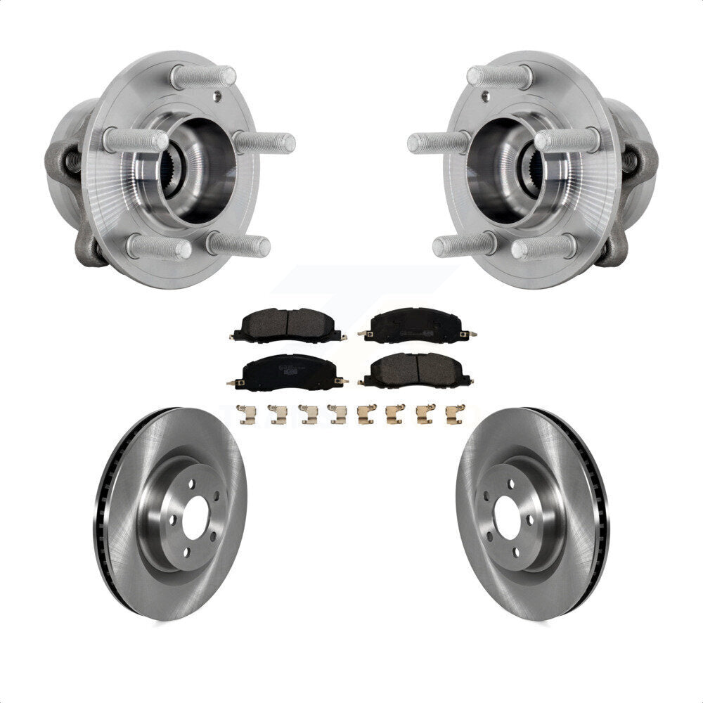Hub Bearing Disc Brake Rotor Pad Front Kit For Ford Explorer Lincoln Aviator AWD