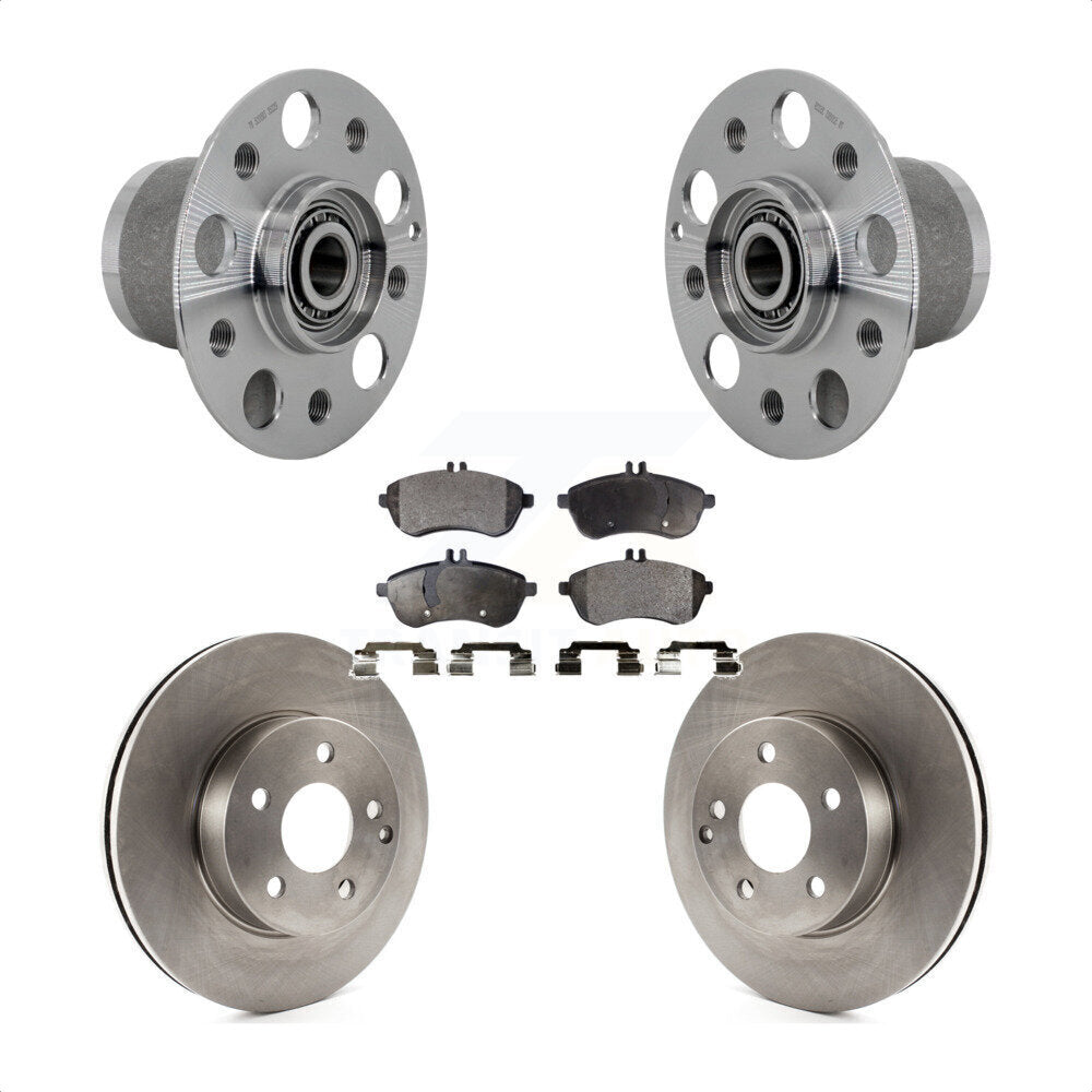 Hub Bearing Assembly Disc Brake Rotor Pads Front Kit For Mercedes-Benz C300 C250