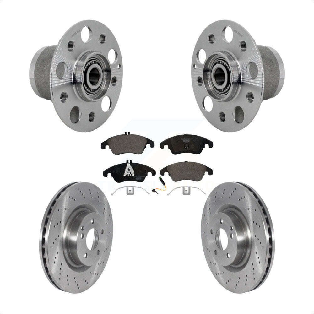 Hub Bearing Assembly Disc Brake Rotor Pads Front Kit For Mercedes-Benz C250 E550
