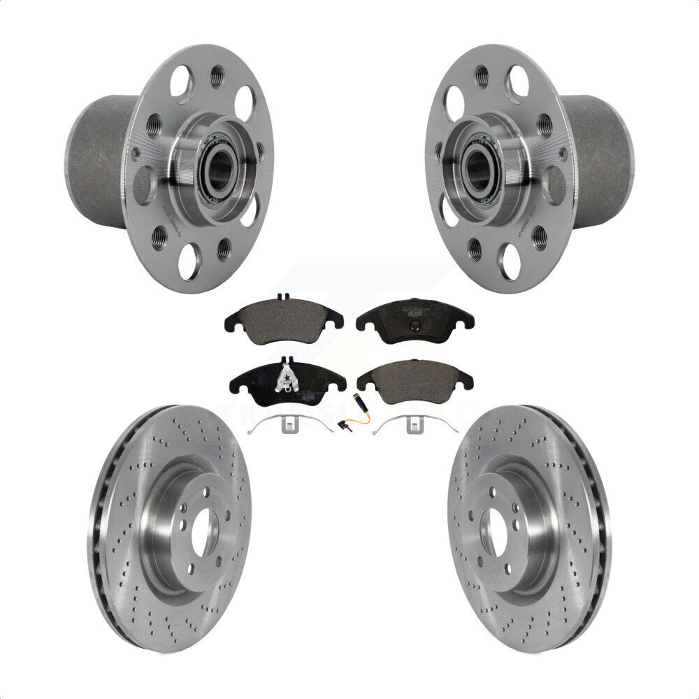 Hub Bearing Assembly Disc Brake Rotor Pads Front Kit For Mercedes-Benz E400 E550