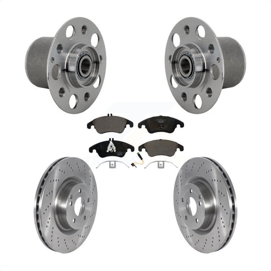 Hub Bearing Assembly Disc Brake Rotor Pads Front Kit For Mercedes-Benz E400 E550