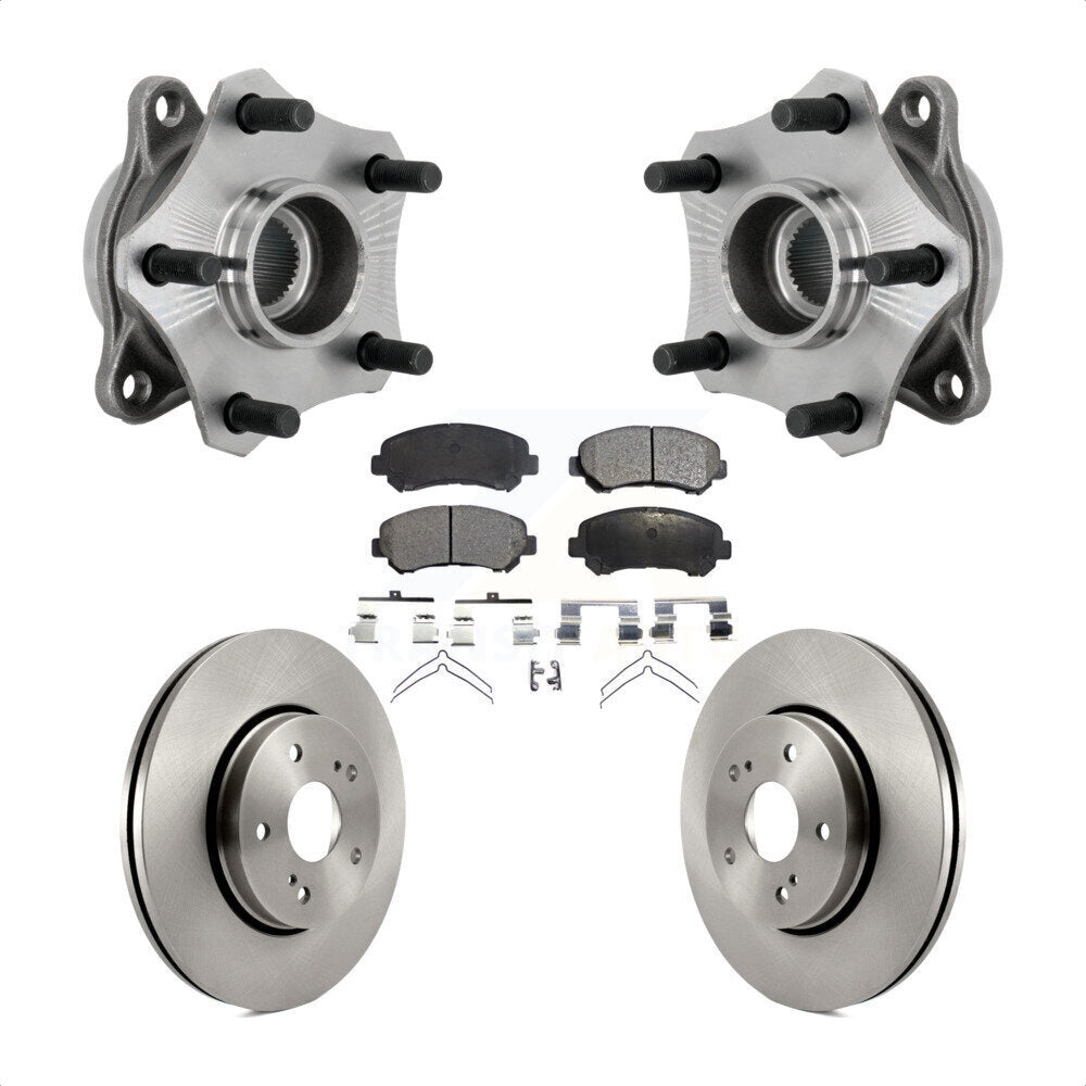 Hub Bearing Assembly Disc Brake Rotor Pad Front Kit For 2010-2013 Suzuki Kizashi