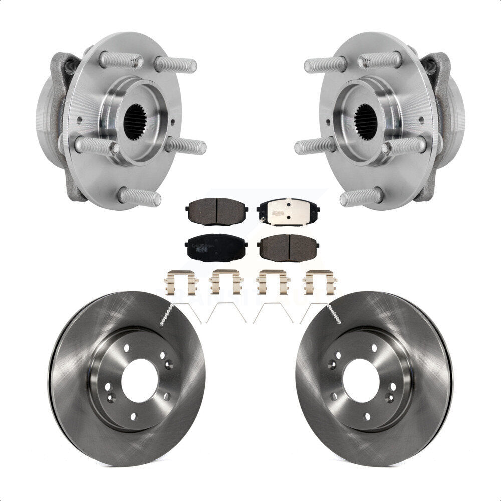 Hub Bearing Assembly Disc Brake Rotor Pads Front Kit For Hyundai Kona Kia Seltos