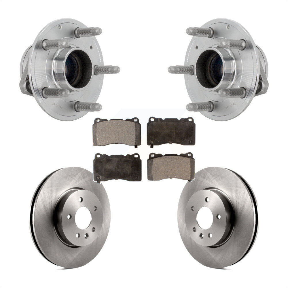 Hub Bearing Assembly Disc Brake Rotor And Ceramic Pad Front Kit For Cadillac ATS