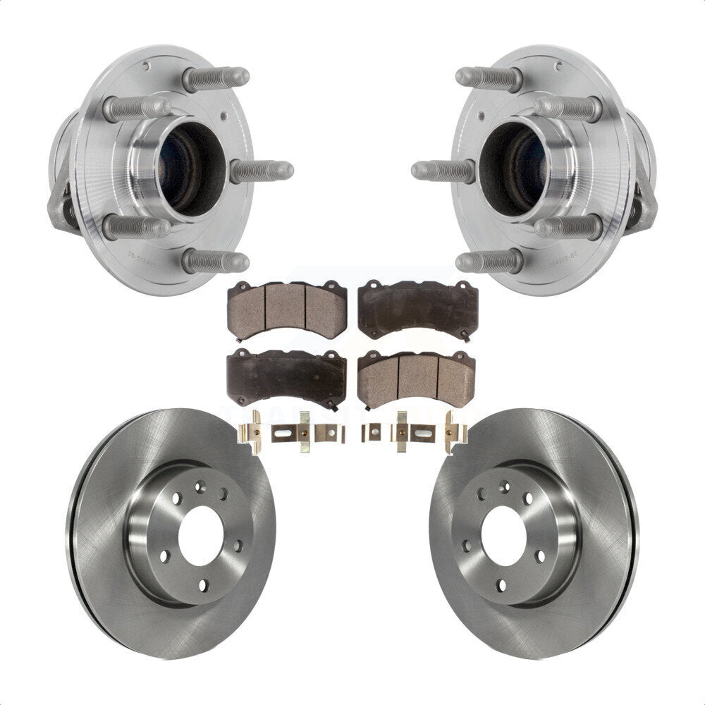 Hub Bearing Assembly Brake Rotor Pads Front Kit For 2017 Cadillac ATS V with RWD