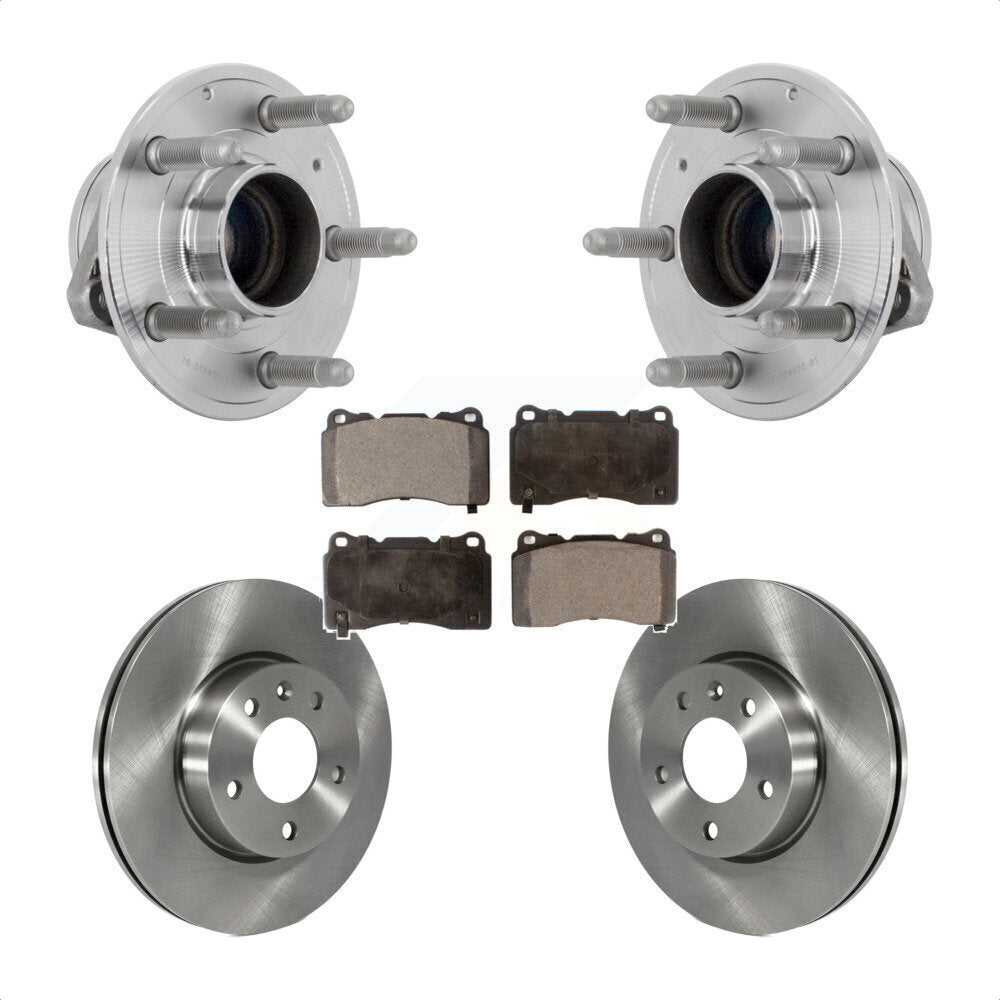 Hub Bearing Disc Brake Rotor & Pad Front Kit For 2019 Cadillac ATS Base with RWD