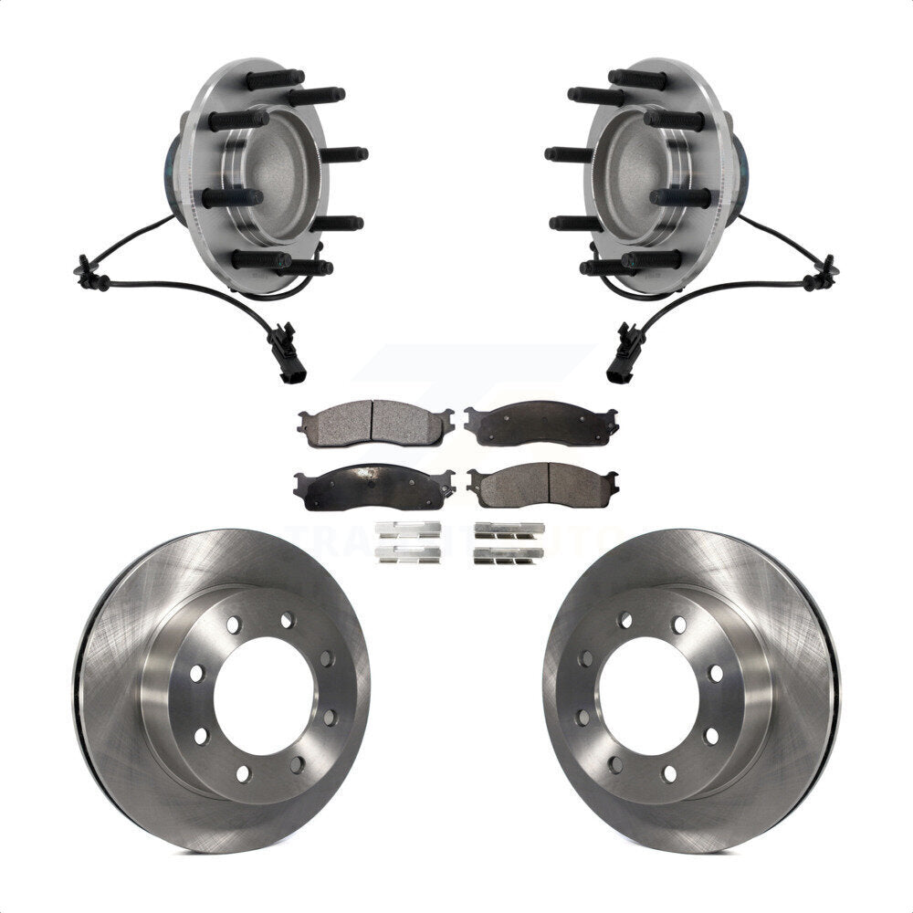 Hub Bearing Assembly Disc Brake Rotor Pad Front Kit For Dodge Ram 1500 3500 2500