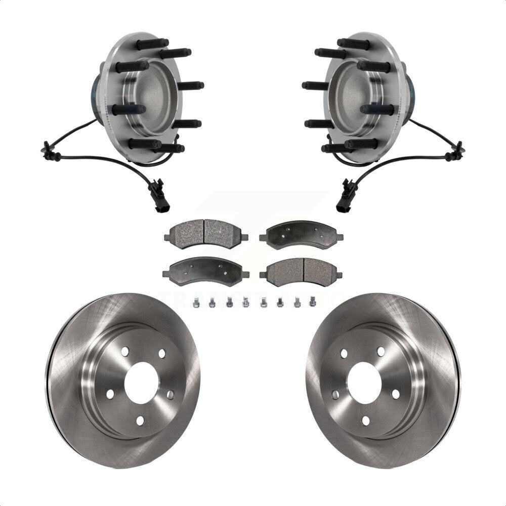 Hub Bearing Brake Rotor Pad Front Kit For 07-08 Dodge Ram 1500 With 8 Lug Wheels