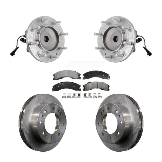 Hub Bearing Brake Rotor Pad Front Kit For GMC Sierra 3500 HD Chevrolet Silverado
