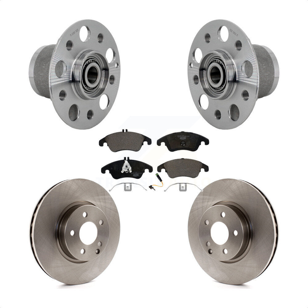 Hub Bearing Brake Rotor & Pads Front Kit For Mercedes-Benz C300 E350 C350 SLC300