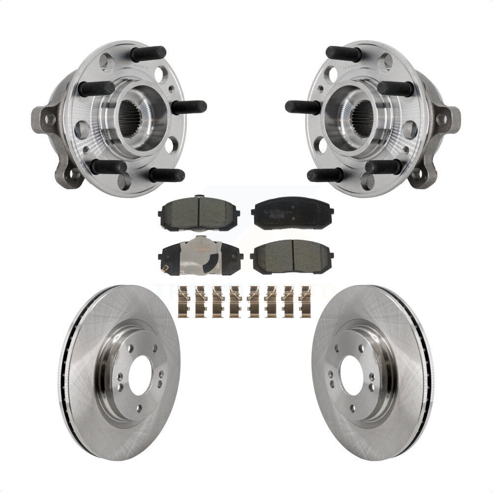 Hub Bearing Assembly Disc Brake Rotor & Pads Front Kit For Hyundai Sonata Kia K5