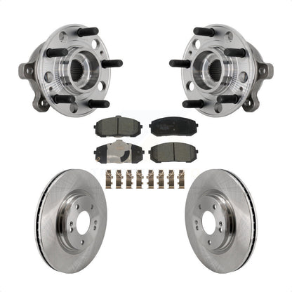 Hub Bearing Assembly Disc Brake Rotor & Pads Front Kit For Hyundai Sonata Kia K5