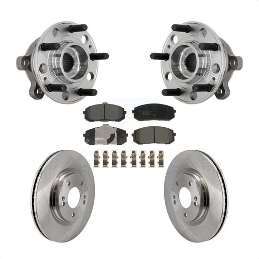 Hub Bearing Assembly Disc Brake Rotor & Pads Front Kit For Hyundai Sonata Kia K5