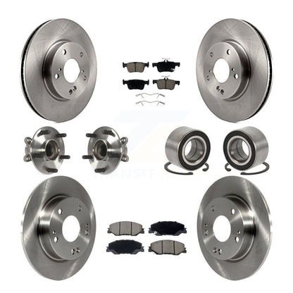 Hub Bearing Brake Rotor & Pads Front Rear Kit (10Pc) For 2019-2022 Honda Insight