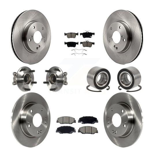 Hub Bearing Brake Rotor & Pads Front Rear Kit (10Pc) For 2019-2022 Honda Insight