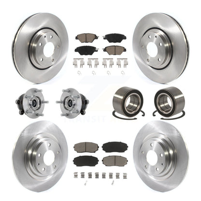 Hub Bearing Brake Rotor & Pad Front Rear Kit (10Pc) For 2016-2018 Mazda CX-9 AWD