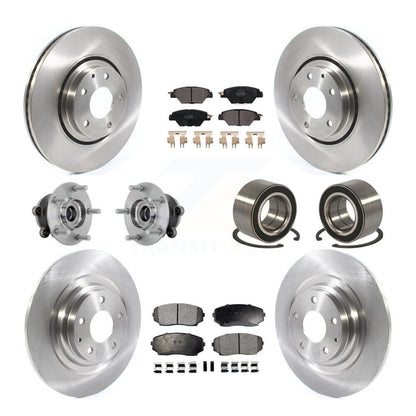 Hub Bearing Brake Rotor & Pad Front Rear Kit (10Pc) For 2016-2018 Mazda CX-9 AWD