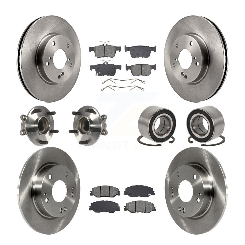 Hub Bearing Brake Rotor & Pads Front Rear Kit (10Pc) For 2019-2022 Honda Insight