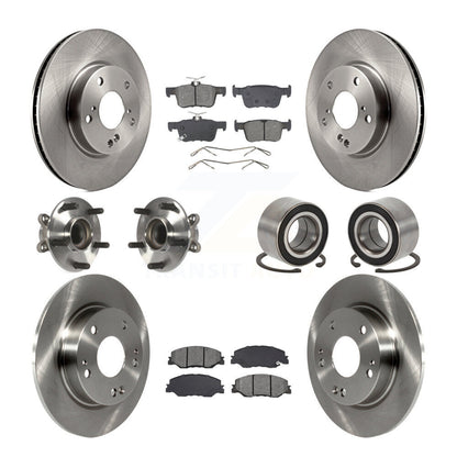 Hub Bearing Brake Rotor & Pads Front Rear Kit (10Pc) For 2019-2022 Honda Insight