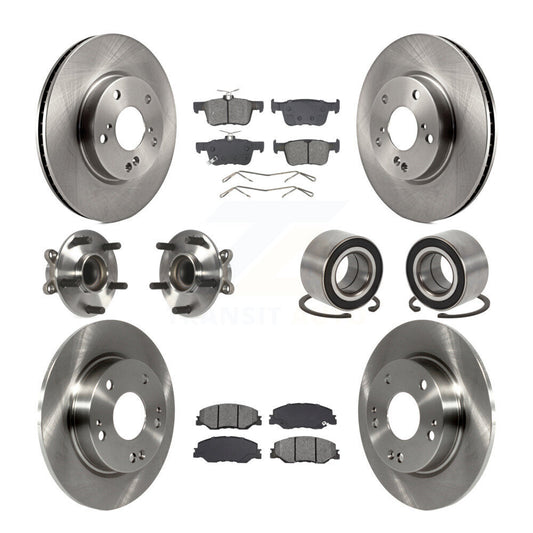 Hub Bearing Brake Rotor & Pads Front Rear Kit (10Pc) For 2019-2022 Honda Insight