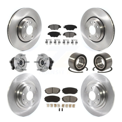 Hub Bearing Brake Rotor & Pad Front Rear Kit (10Pc) For 2016-2018 Mazda CX-9 AWD