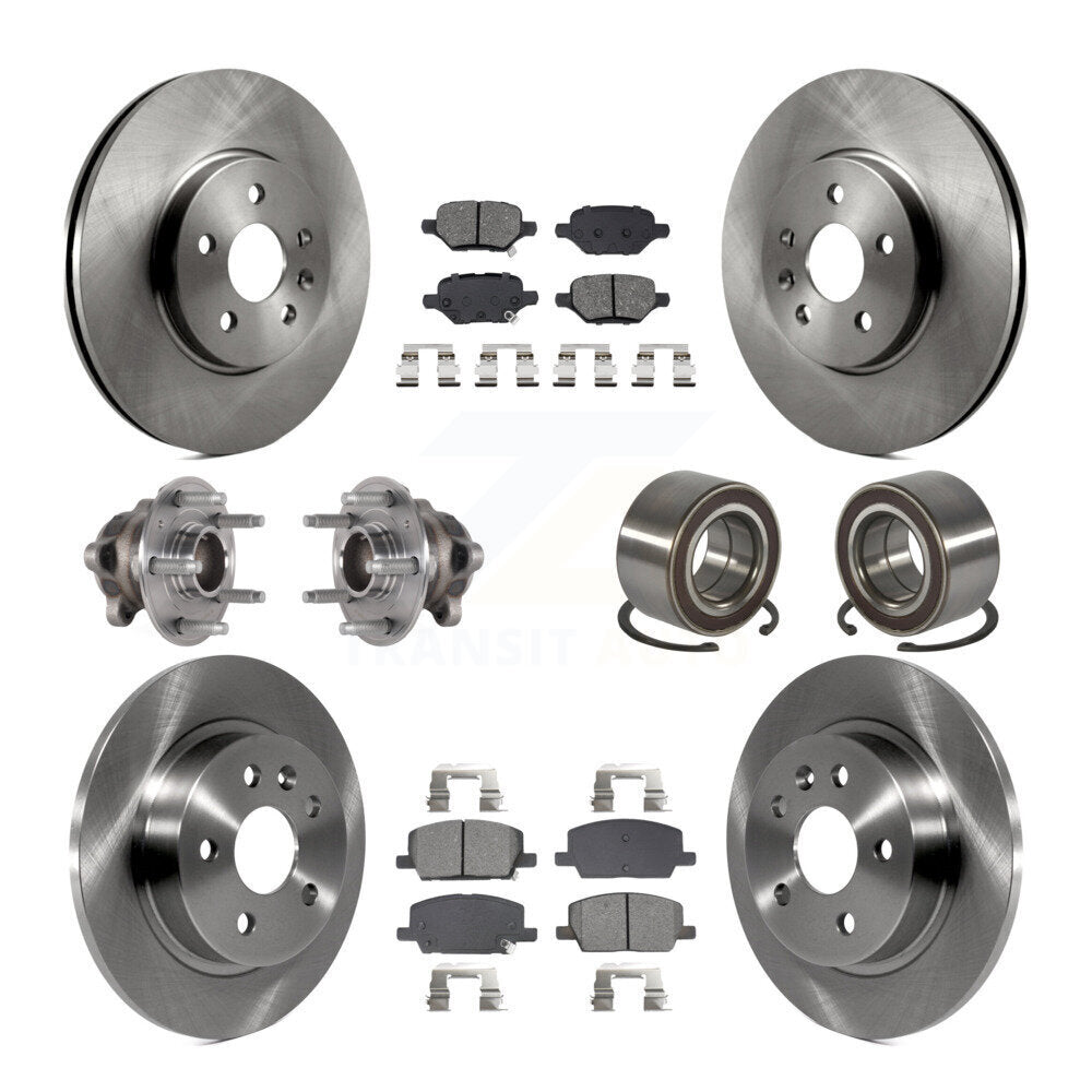 Hub Bearing Brake Rotor Pad Front Rear Kit (10Pc) For Buick Encore Chevrolet FWD