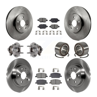 Hub Bearing Brake Rotor Pad Front Rear Kit (10Pc) For Buick Encore Chevrolet FWD