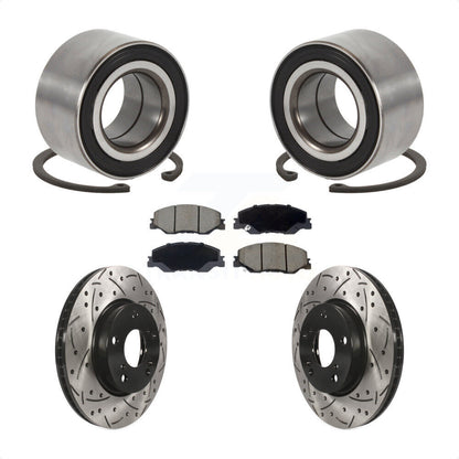 Wheel Bearing Drilled Slot Brake Rotor Pad Front Kit For 2019-2022 Honda Insight