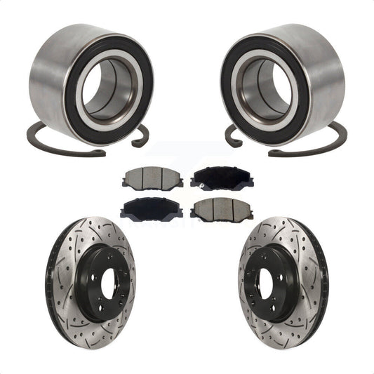 Wheel Bearing Drilled Slot Brake Rotor Pad Front Kit For 2019-2022 Honda Insight