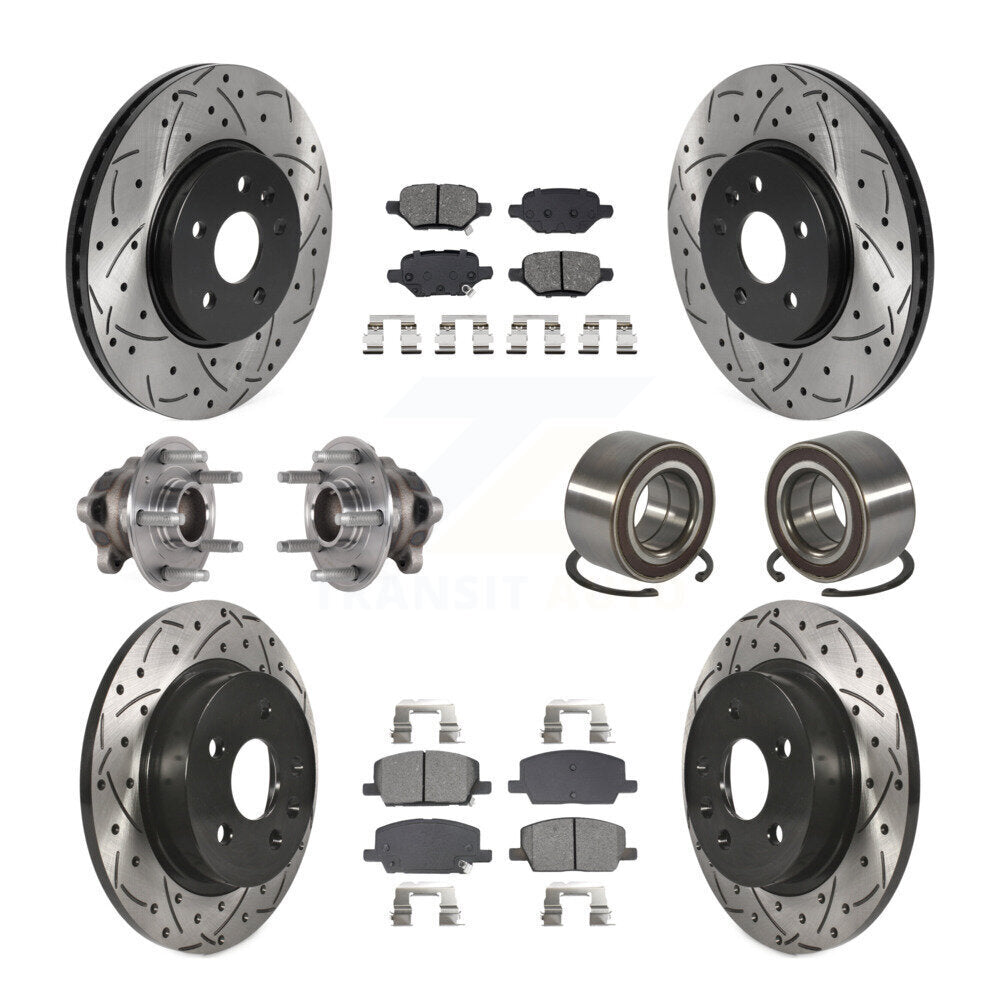 Hub Bearing Coat Brake Rotor Pad Front Rear Kit (10Pc) For Buick Encore Trax FWD