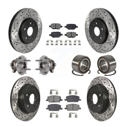 Hub Bearing Coat Brake Rotor Pad Front Rear Kit (10Pc) For Buick Encore Trax FWD