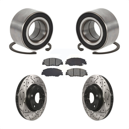 Wheel Bearing Drilled Slot Brake Rotor Pad Front Kit For 2019-2022 Honda Insight