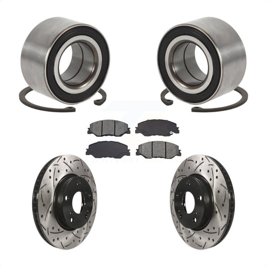 Wheel Bearing Drilled Slot Brake Rotor Pad Front Kit For 2019-2022 Honda Insight