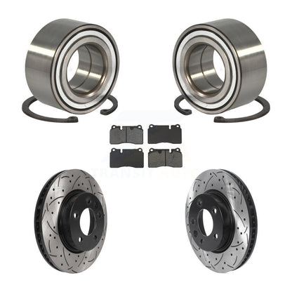 Wheel Bearing Coated Drill Slot Brake Rotor Pad Front Kit For Volkswagen Touareg