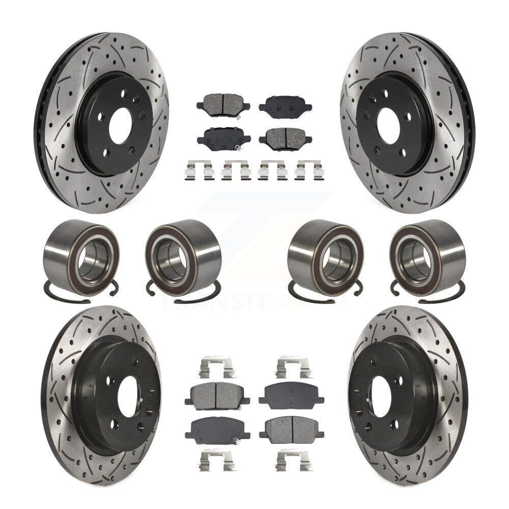 Bearing Coated Brake Rotor Pads Front Rear Kit (10Pc) For Buick Encore Chevrolet